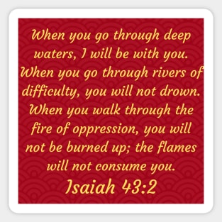 Bible Verse Isaiah 43:2 Sticker